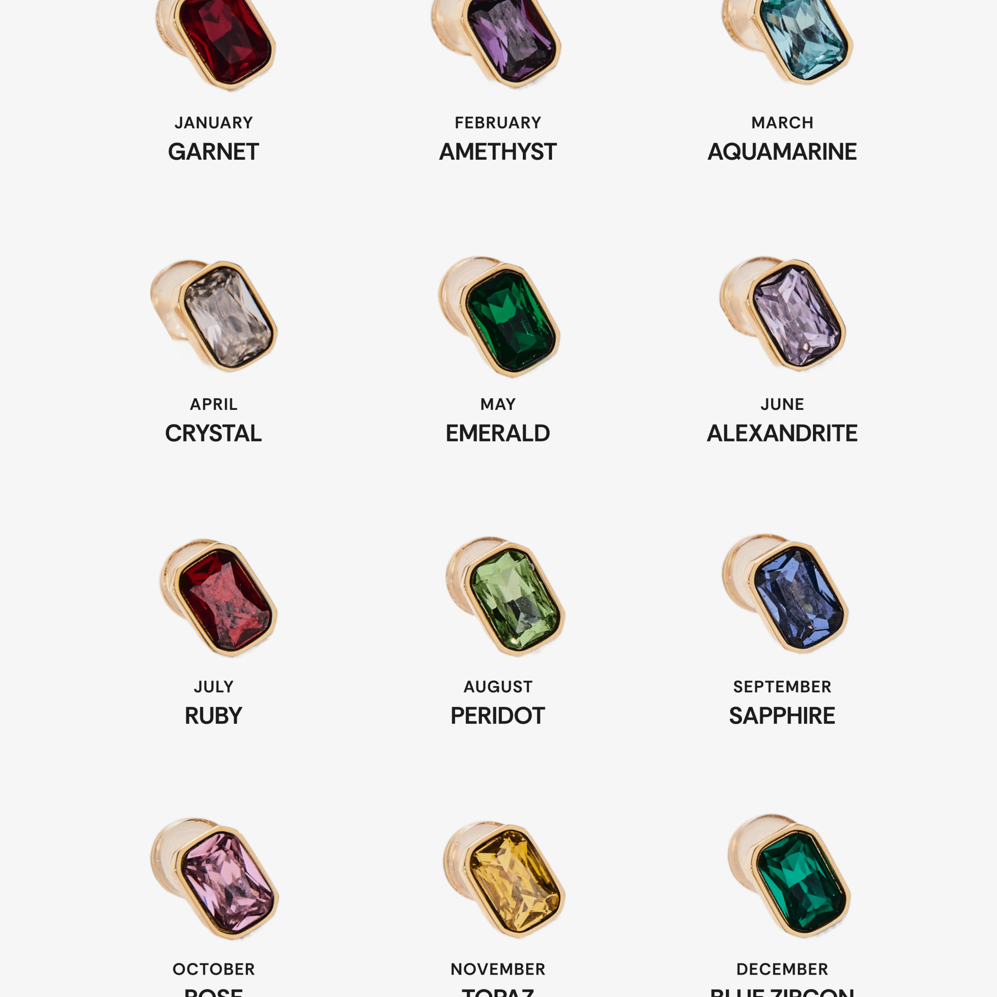 January Birthday Stones - Shirley Shoppe