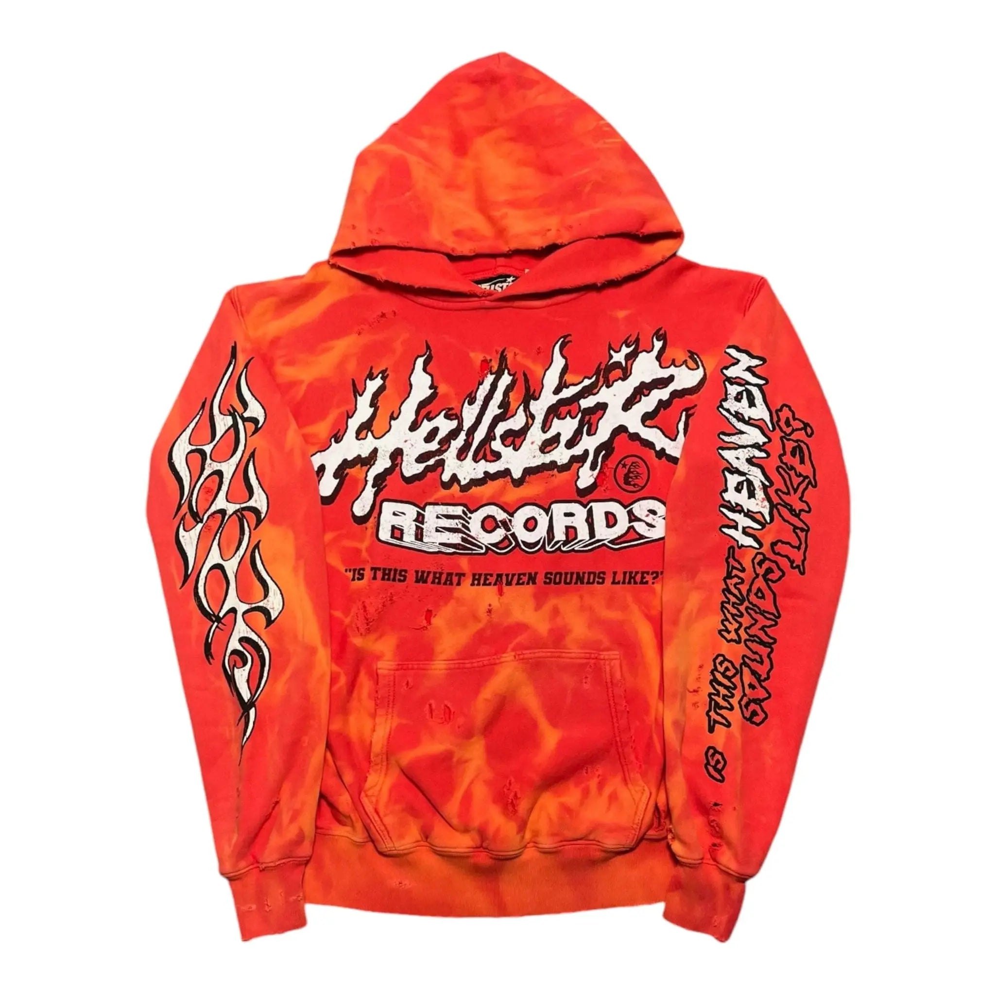 HELLSTAR Records Hooded Sweatshirt Washed Red