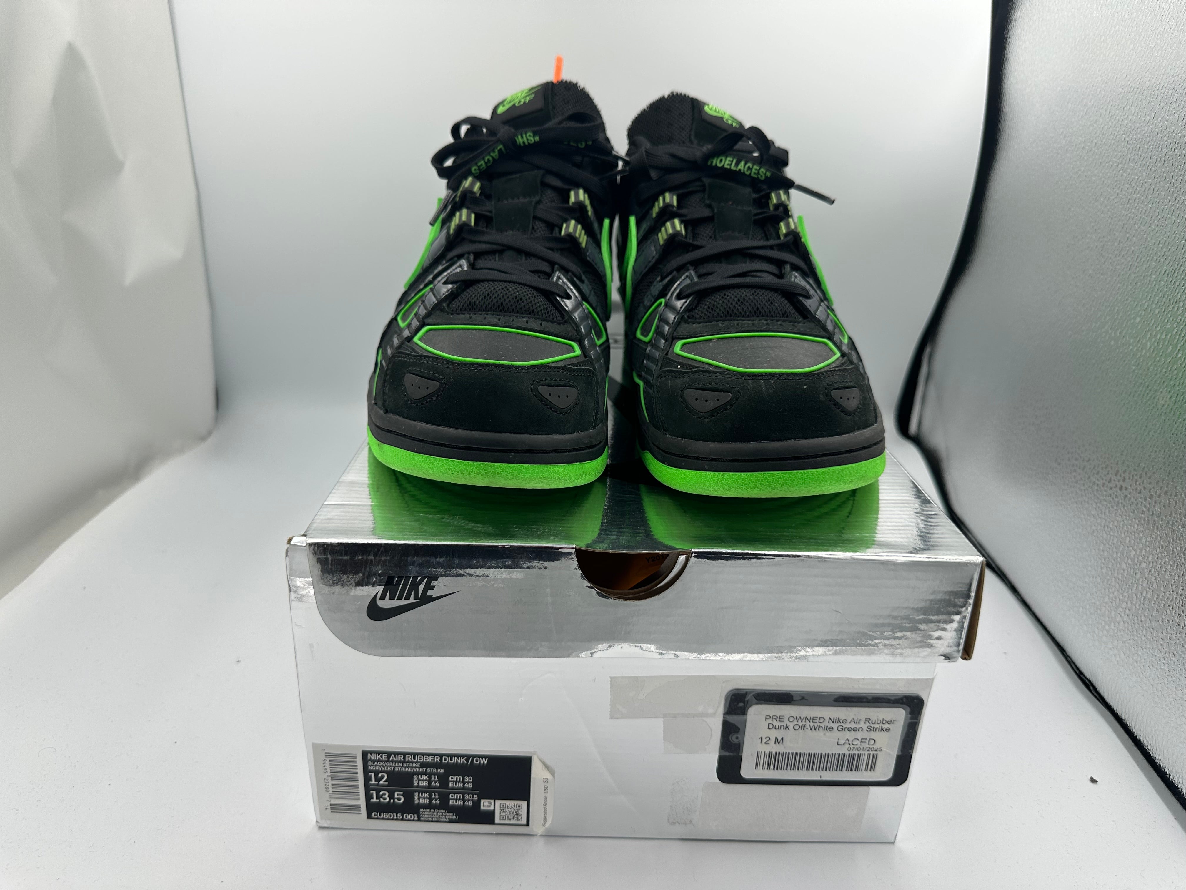PRE OWNED Nike Air Rubber Dunk Off-White Green Strike
