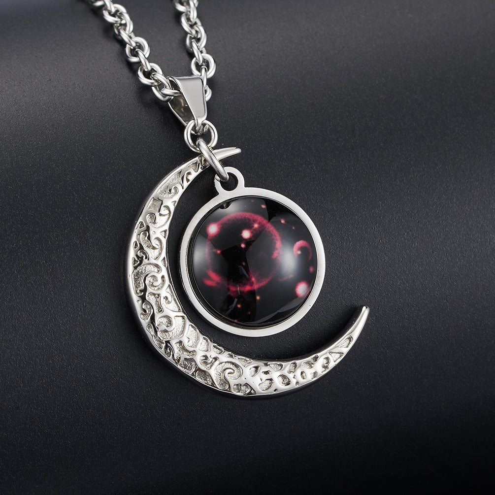 Starry Sky Noctilucent Wear Star Moon Sweater Pendant