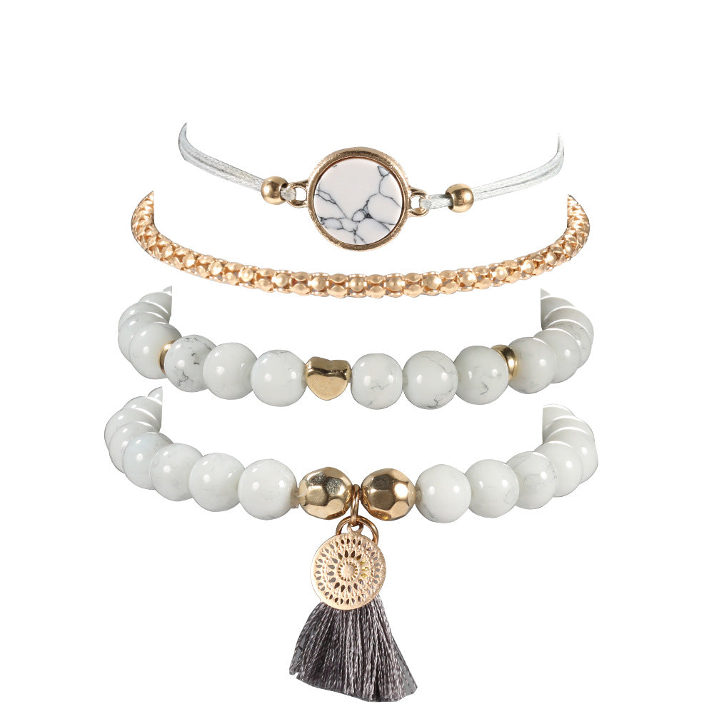 Innovative Turquoise Tassel Cobblestone Fashion Trendy Bracelet