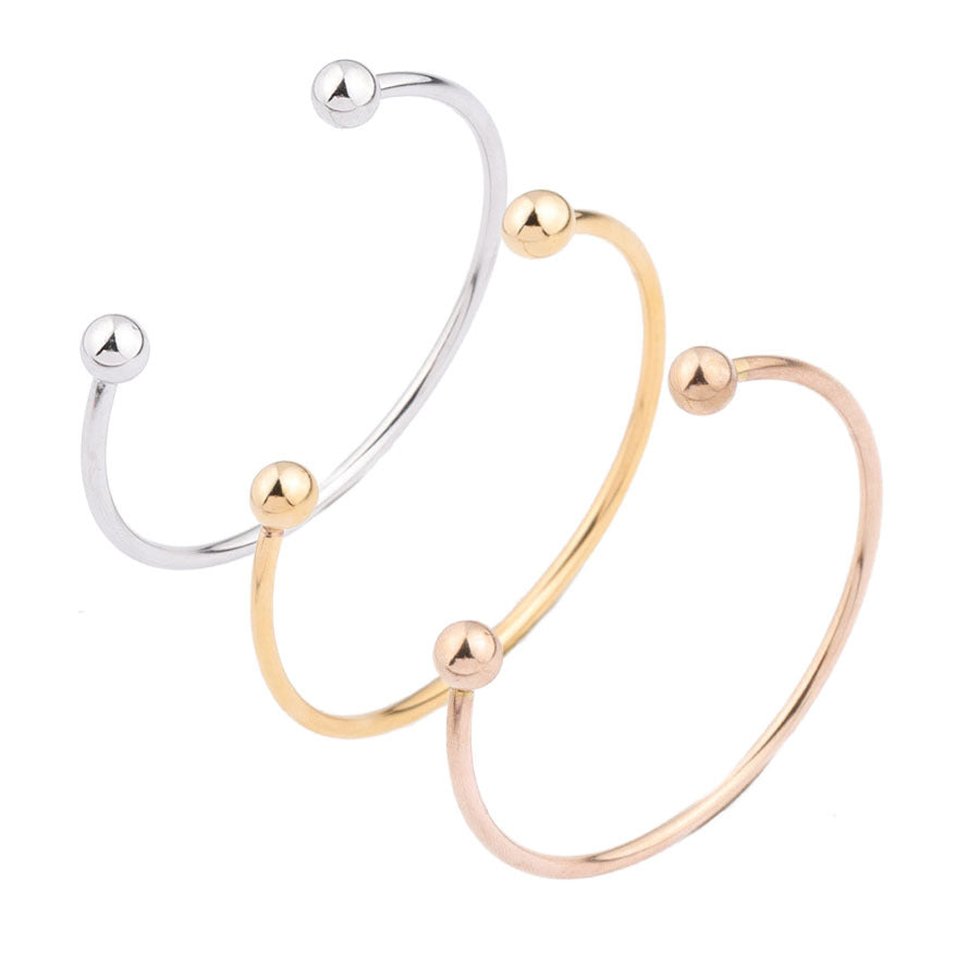 Stainless Steel Open Round Beads Can Match Basic Style Bracelets
