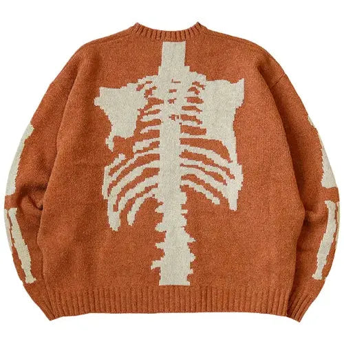 Kapital 5G Wool Knit Bone Crew Sweater 'Orange'