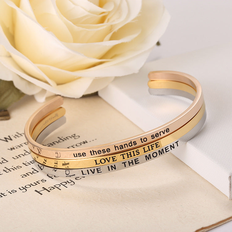 Stainless Steel Type Opening Adjustable Titanium Bracelets