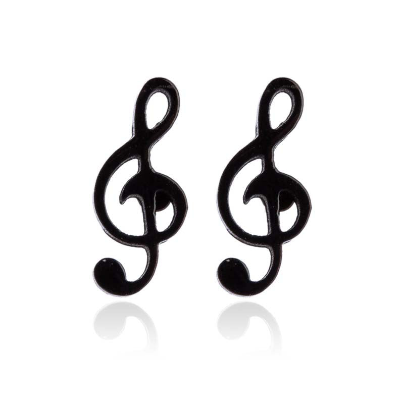 Fashion Note Ear Stainless Steel Girlfriends Music Earrings
