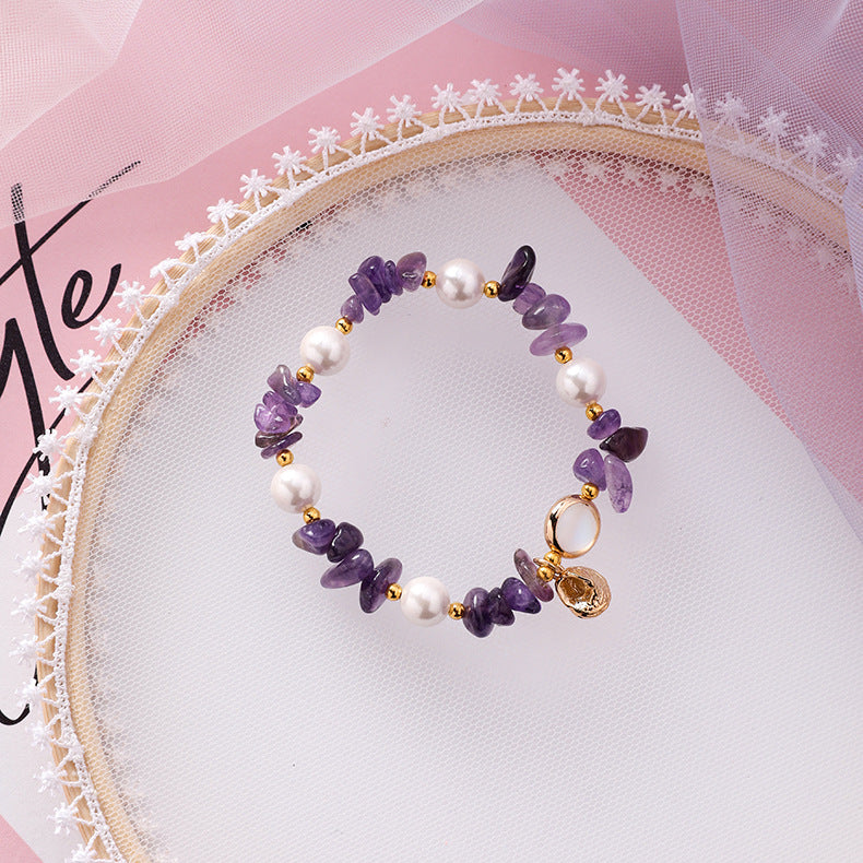 Women's Vacation Style Irregular Shell Pearl Handmade High Elastic Conch Bracelet