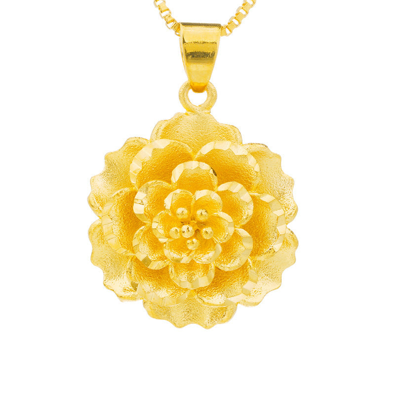 Women's Vietnam Placer Gold Rose Fashion Copper Plating Necklaces