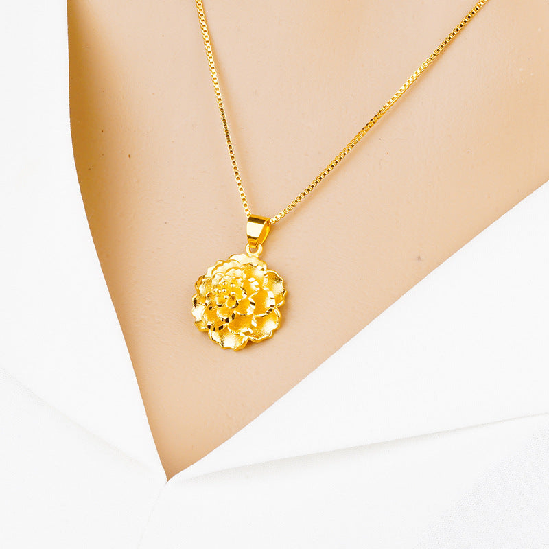 Women's Vietnam Placer Gold Rose Fashion Copper Plating Necklaces