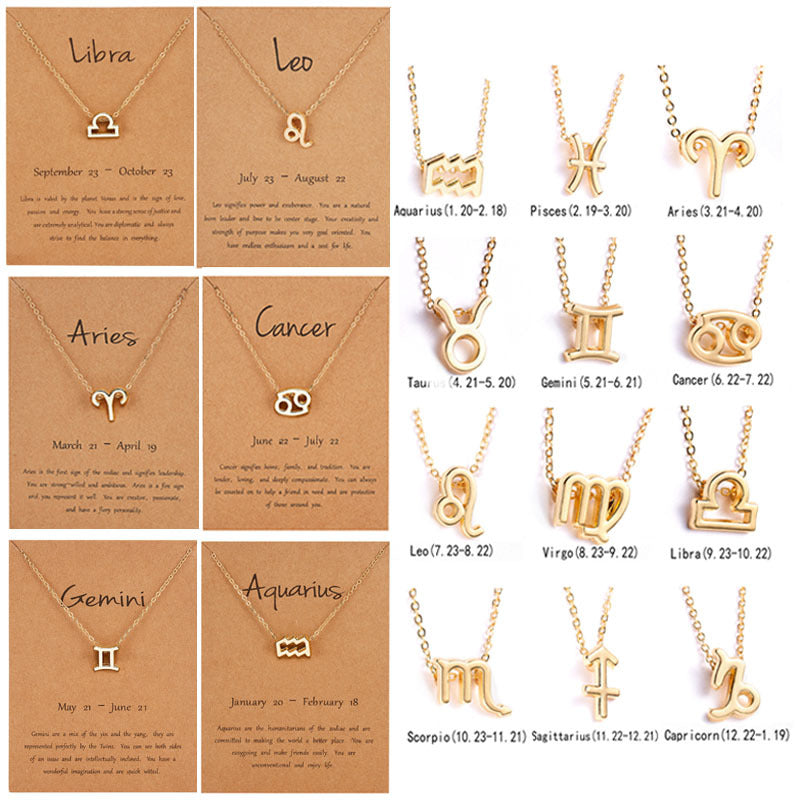 Symbol Edition Constellation Paper Card Female Clavicle Necklace