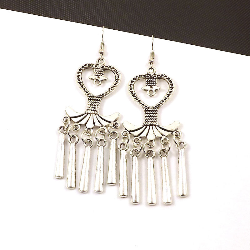 Women's Tibetan Sier Miao Eardrops Classical Ethnic Style Earrings