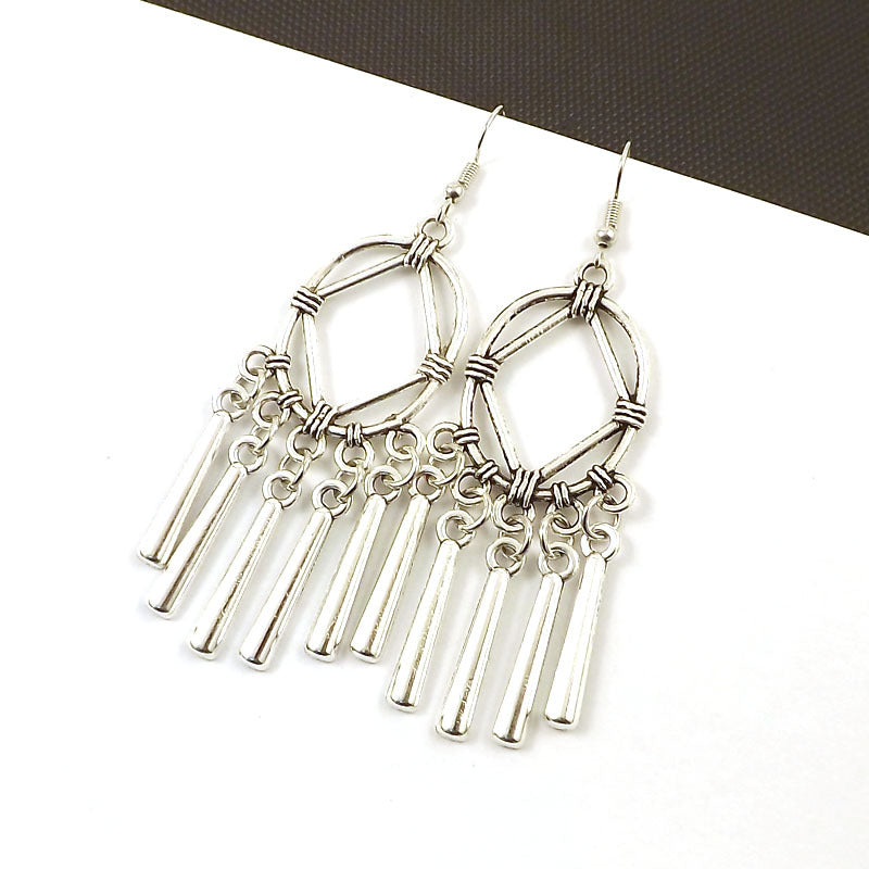 Women's Tibetan Sier Miao Eardrops Classical Ethnic Style Earrings