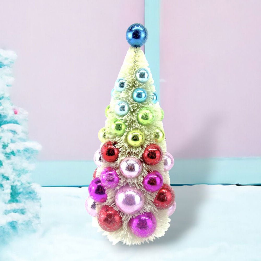 13" Rainbow Bottlebrush Ball Tree by December Diamonds by Quirks! at Shirley Shoppe