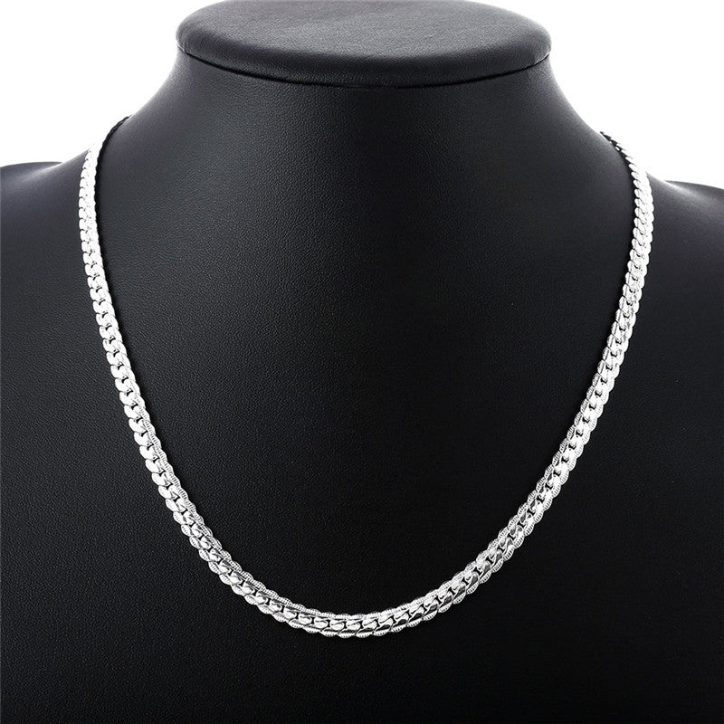 Glamorous Slouchy Sier-plated Full Curb Two-piece Jewelry Set