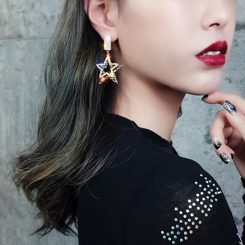 High Profile Rhinestone Eardrops Personalized Show Earrings