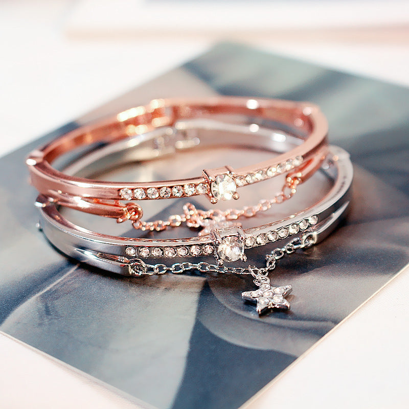 Korean Style Five-pointed Star Simple Heart Bracelet