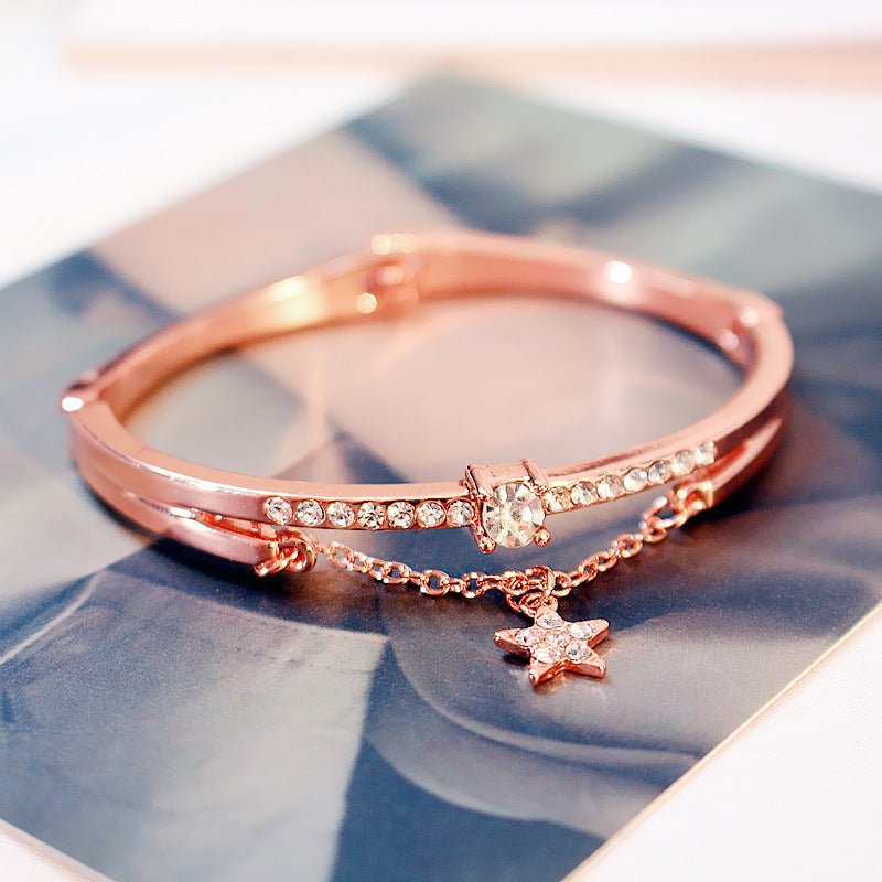 Korean Style Five-pointed Star Simple Heart Bracelet