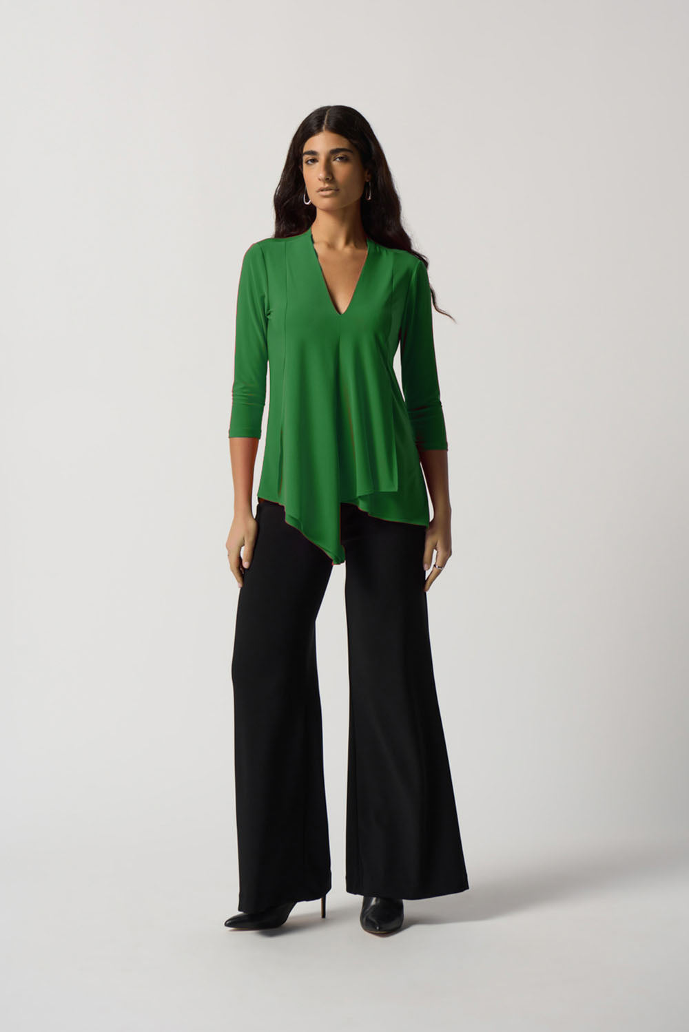 Joseph Ribkoff Kelly Green Asymmetric Tunic Style 161066TT