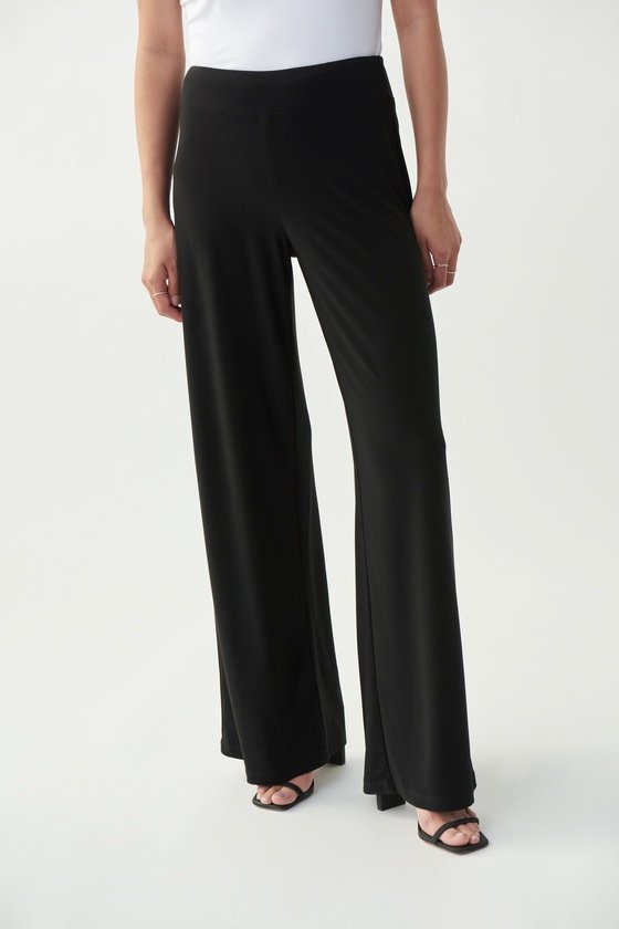 Silky Knit Wide-Leg Pull-On Pants