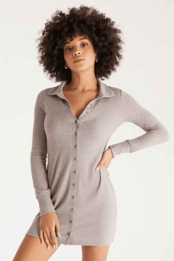 Z Supply Zeda Rib Button Up Dress