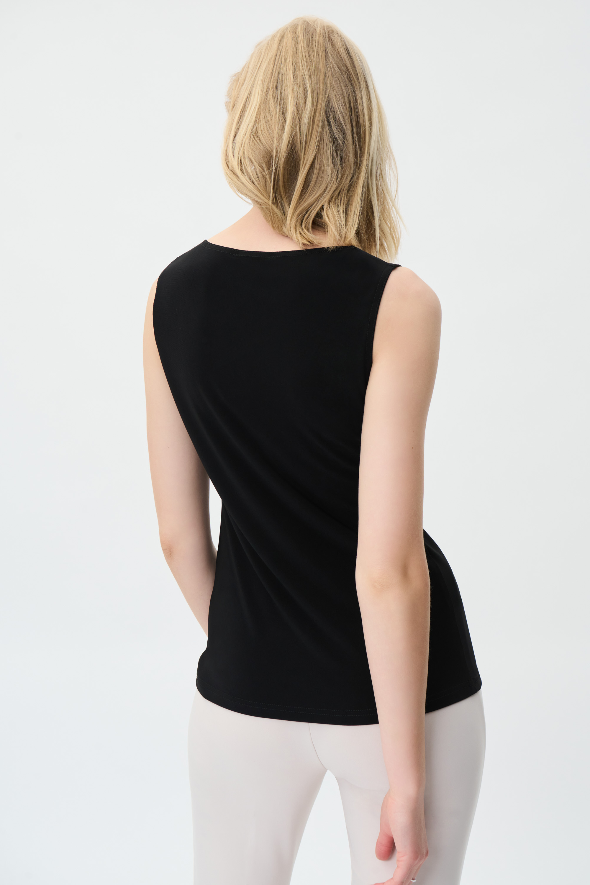 V-Neck Top with Hardware Detail