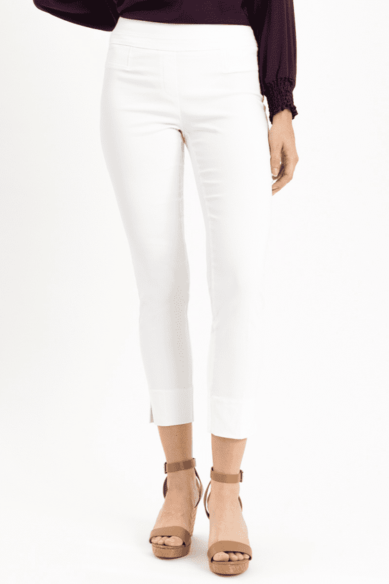 Renuar Basic Side Slit Ankle Pant