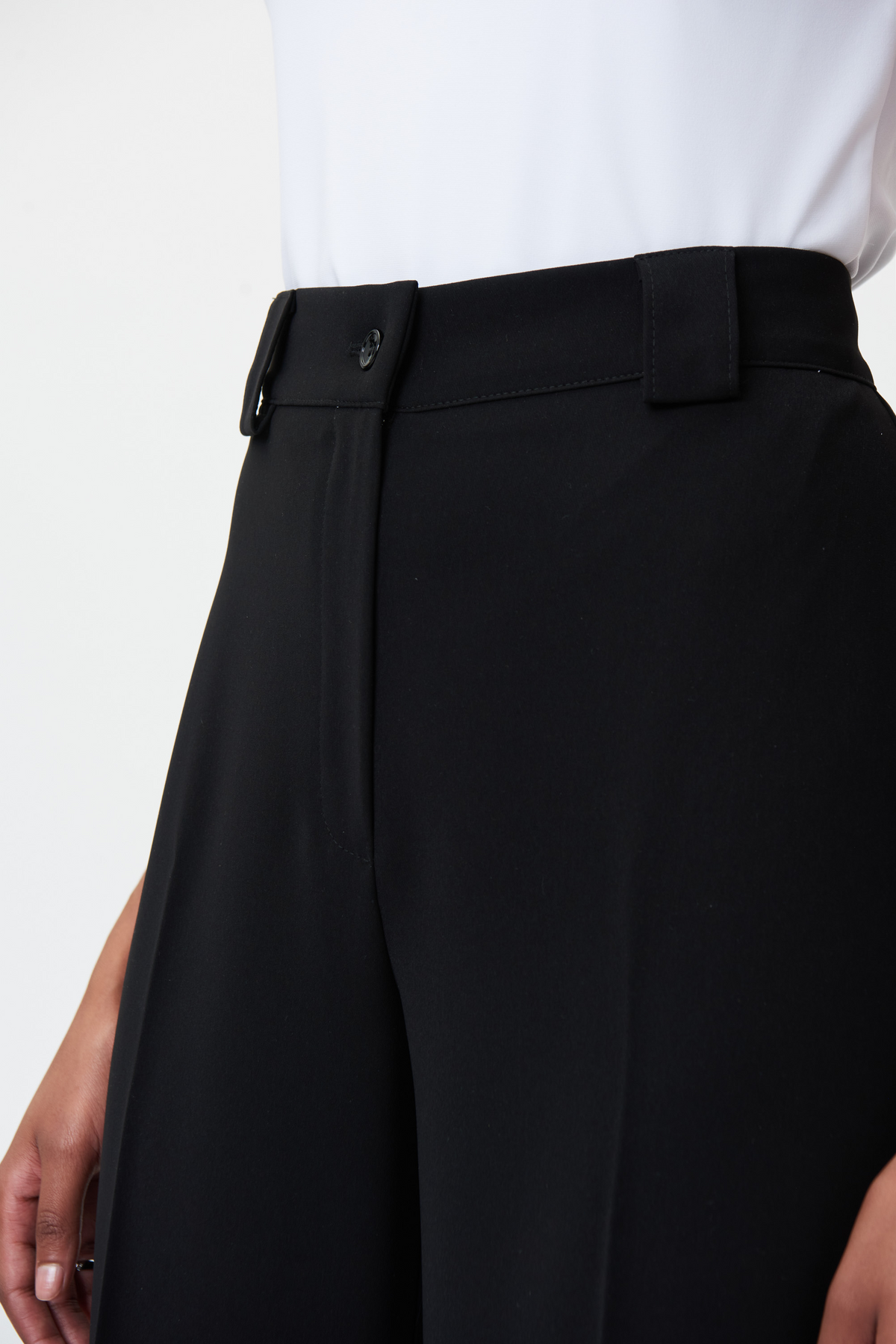 Woven Wide-Legged Twill Cuff Pants