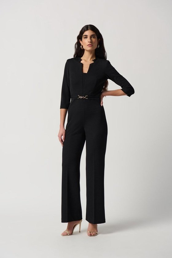 Joseph Ribkoff Scuba Crepe Wide-Leg Jumpsuit