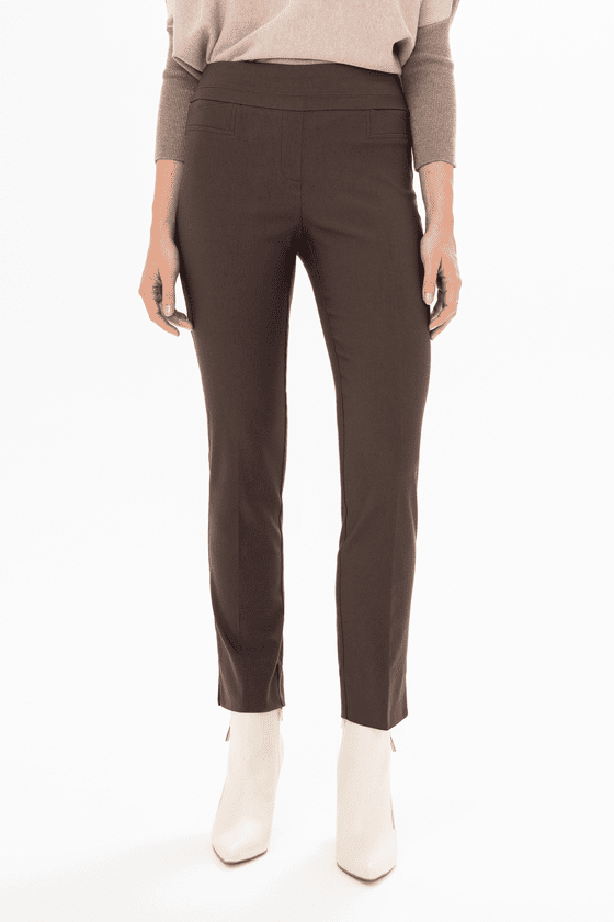 Renuar Basic Side Slit Ankle Pant