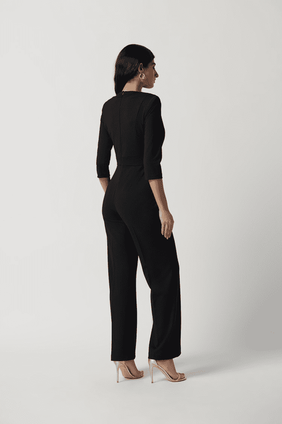 Joseph Ribkoff Scuba Crepe Wide-Leg Jumpsuit