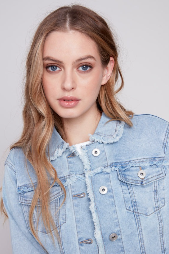 Jean Jacket with Frayed Edges