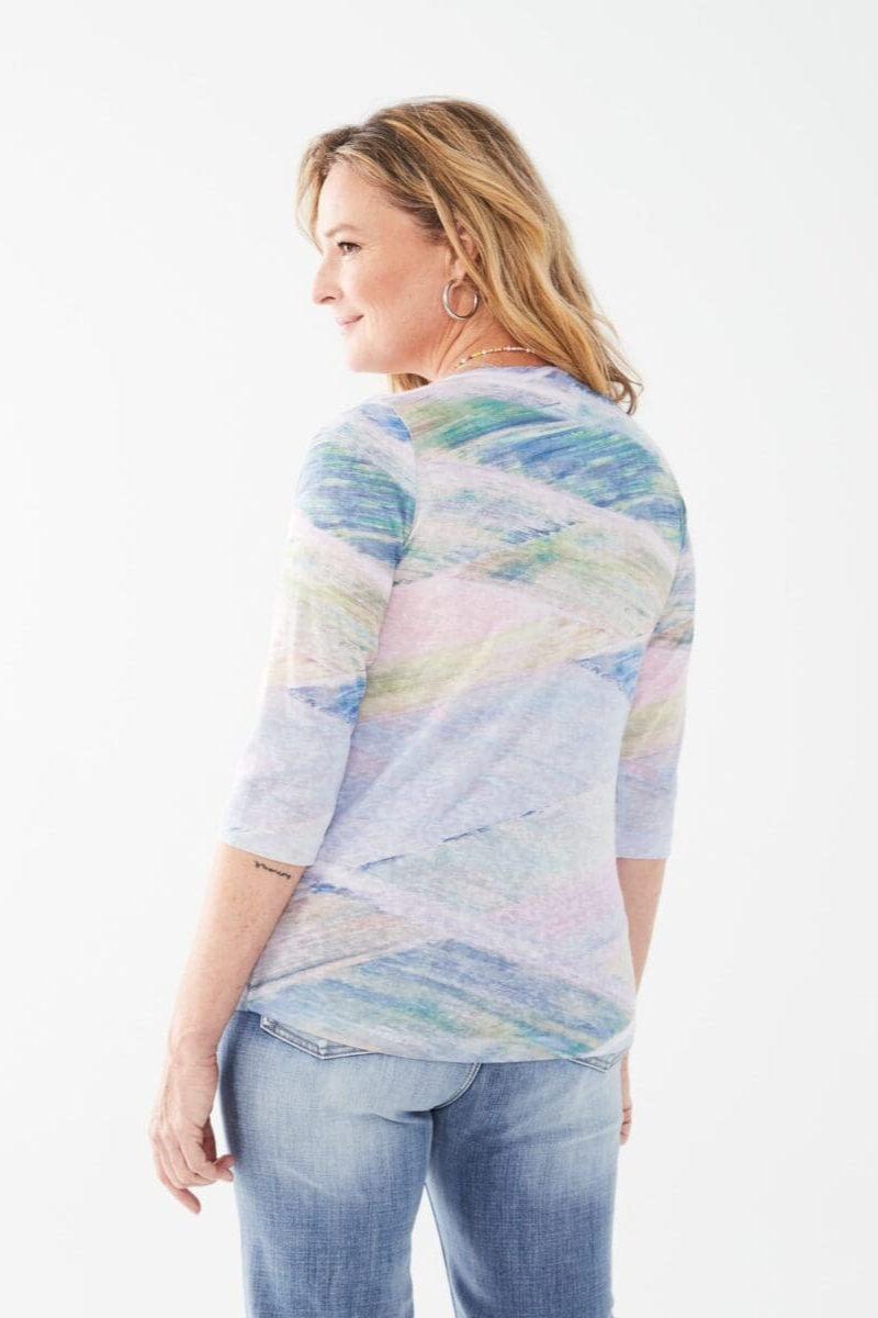 Boatneck Abstract Jersey Top