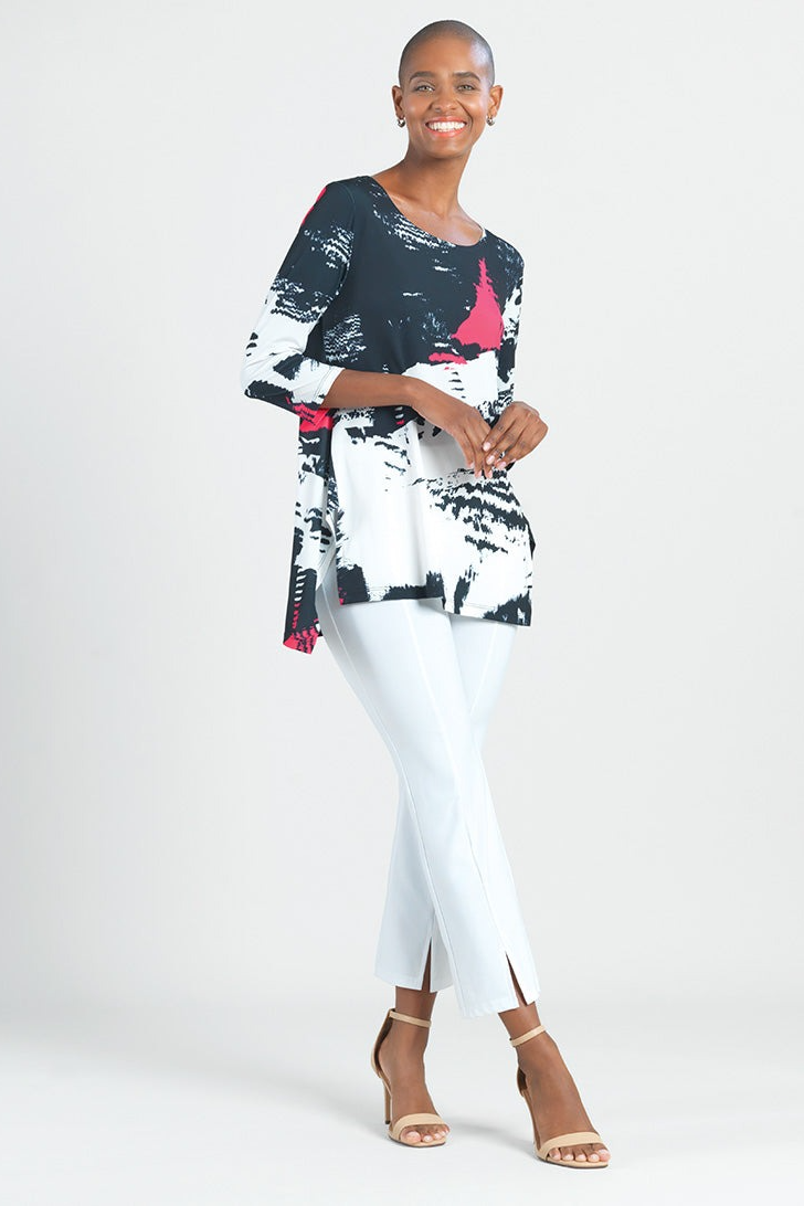 Abstract Print Soft Knit Tunic