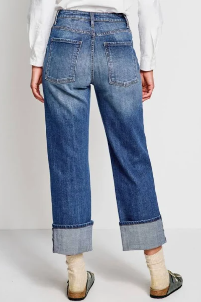 Sienna High Rise Wide Leg with Deep Cuff Jean