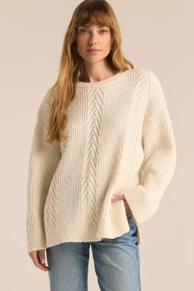 All That Glitters Cable Knit Sweater