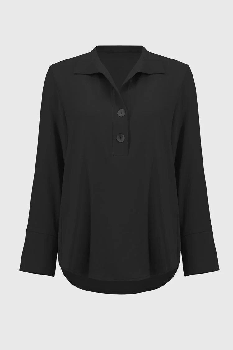 Eggshell Straight Top With Button Detail