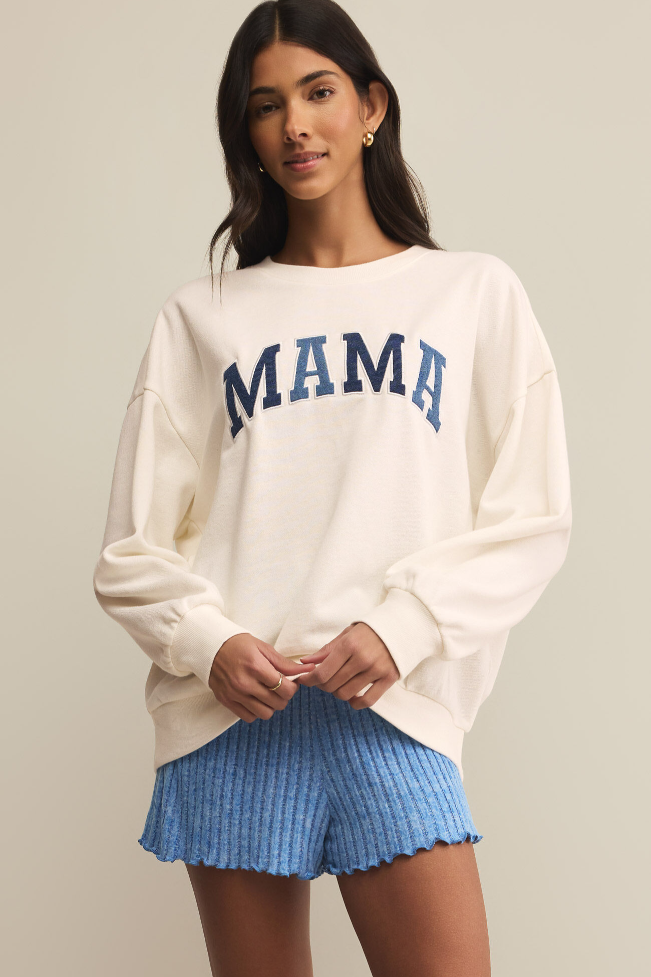 Mama Knit Denim Sweatshirt