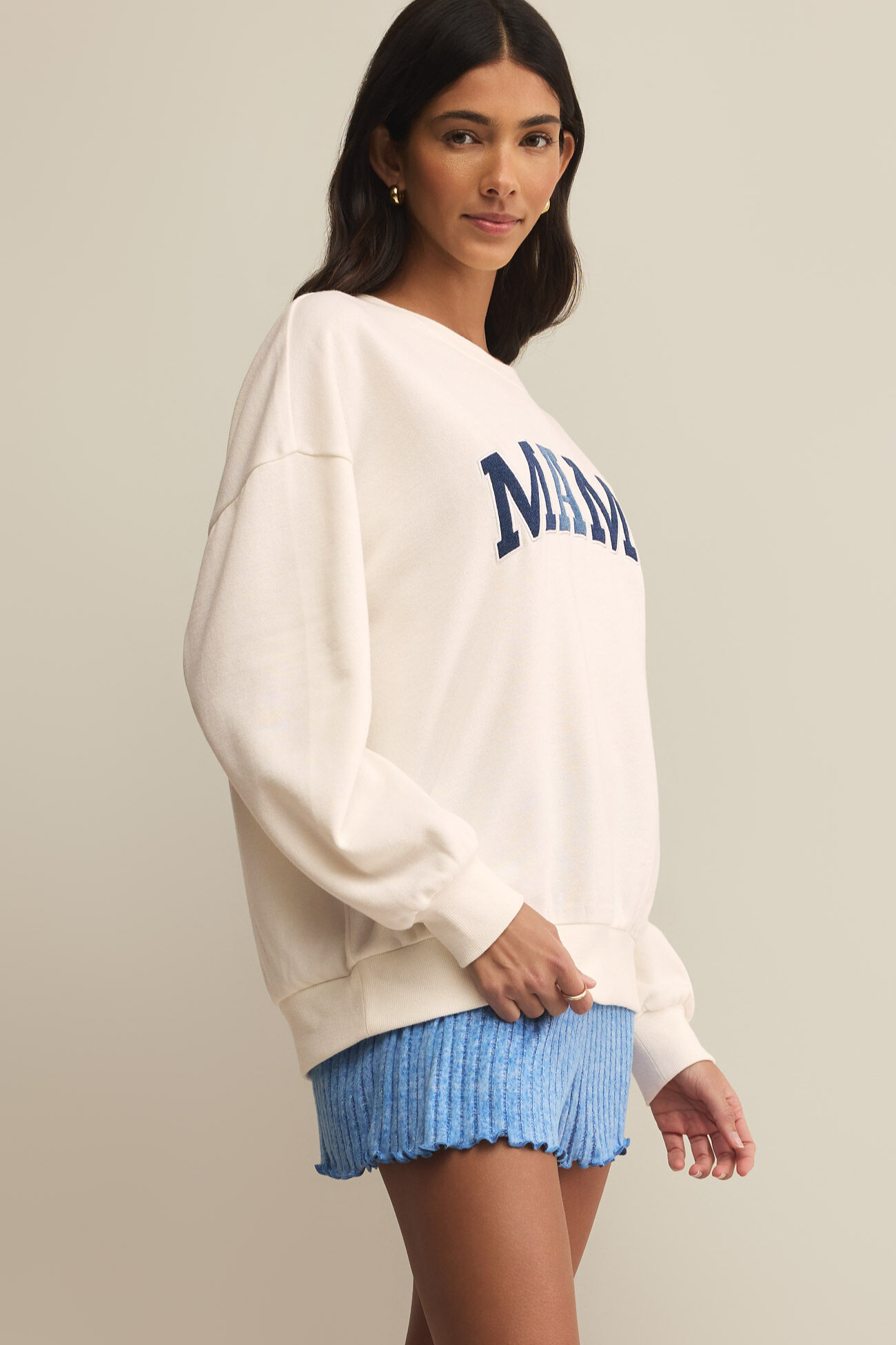 Mama Knit Denim Sweatshirt