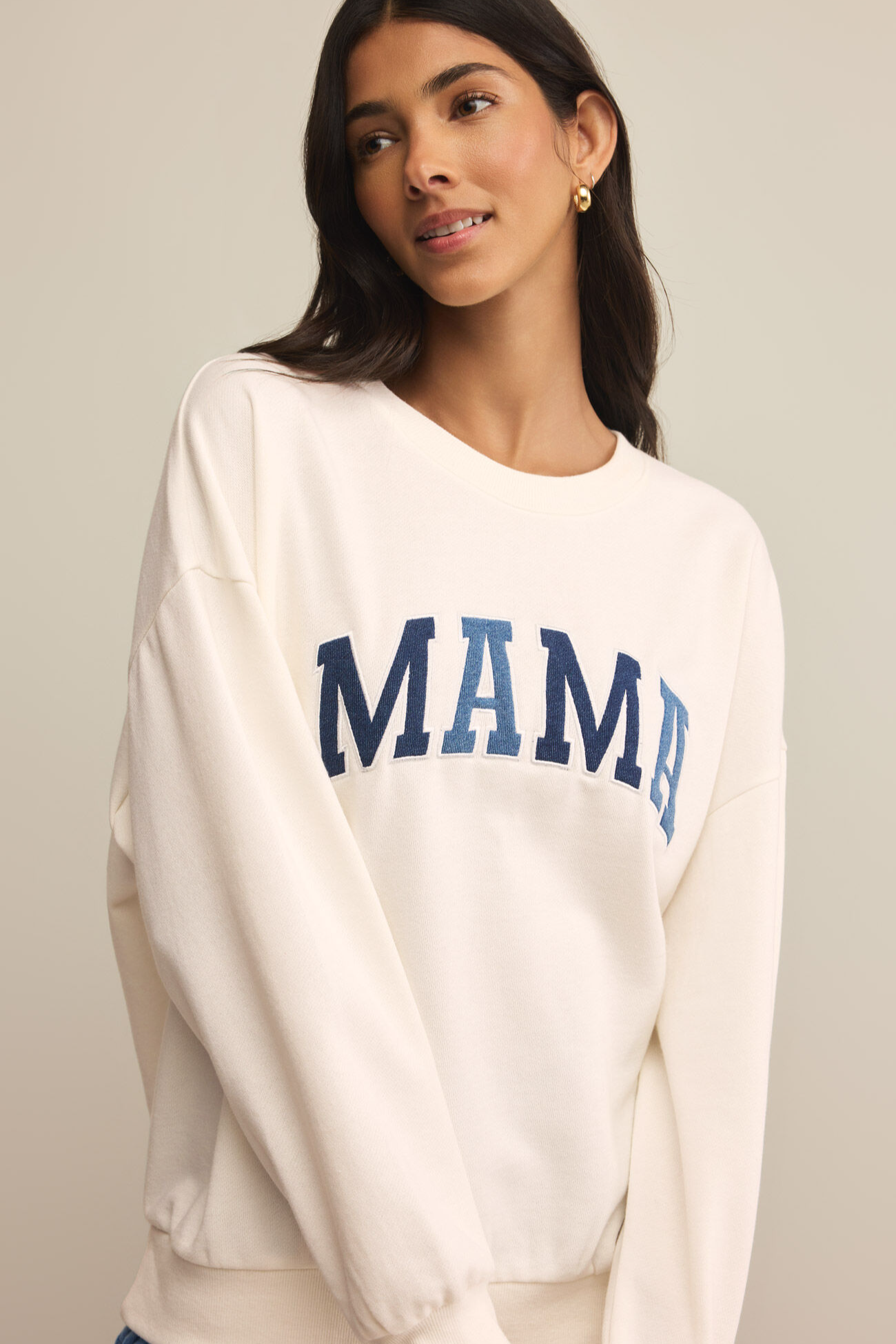 Mama Knit Denim Sweatshirt