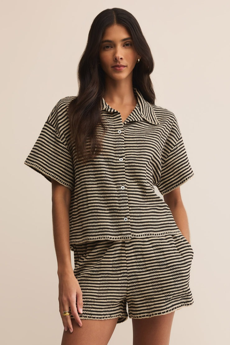 Monaco Crochet Button Up