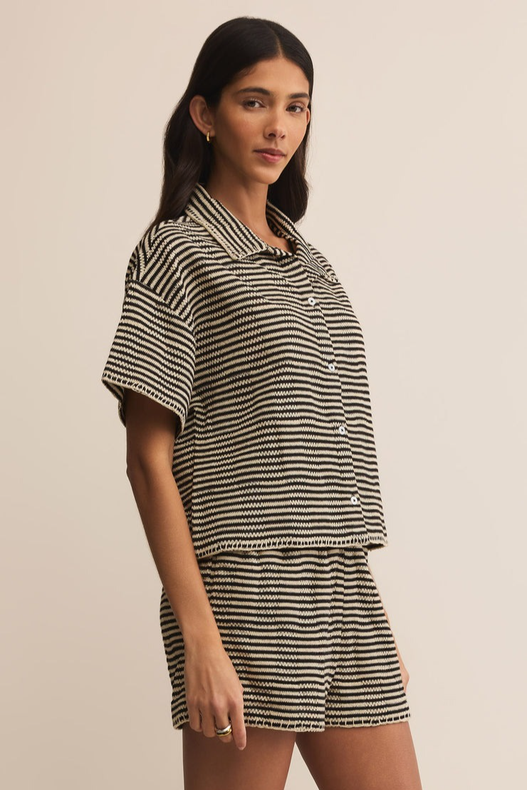 Monaco Crochet Button Up