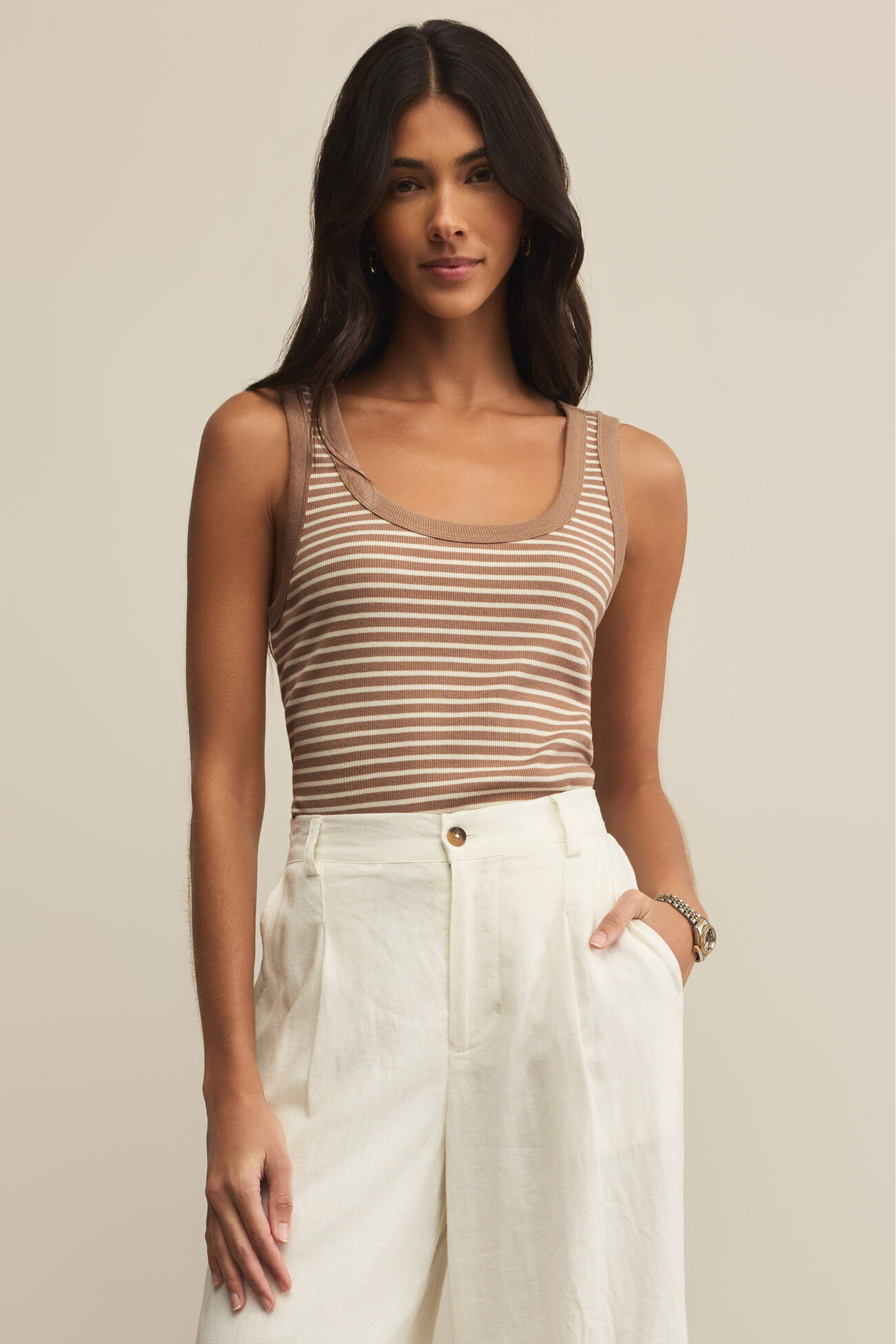 Elin Stripe Rib Tank