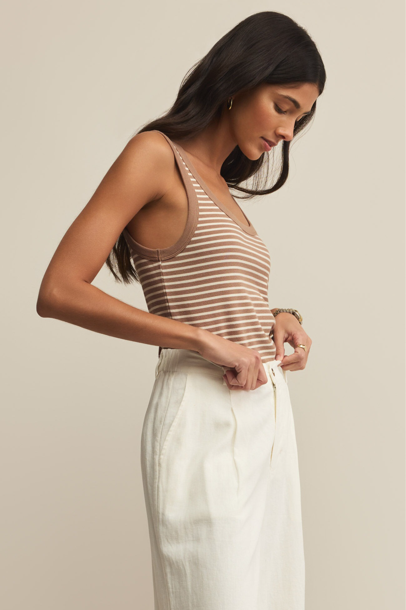 Elin Stripe Rib Tank
