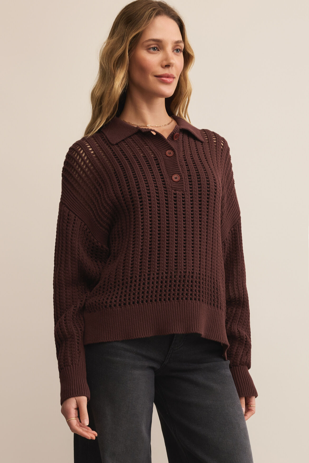 Looking Around Glass Polo Sweater