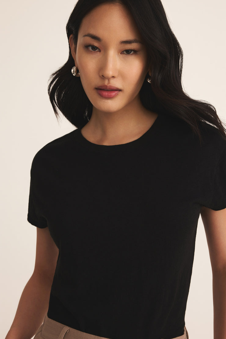 Modern Black Slub Tee
