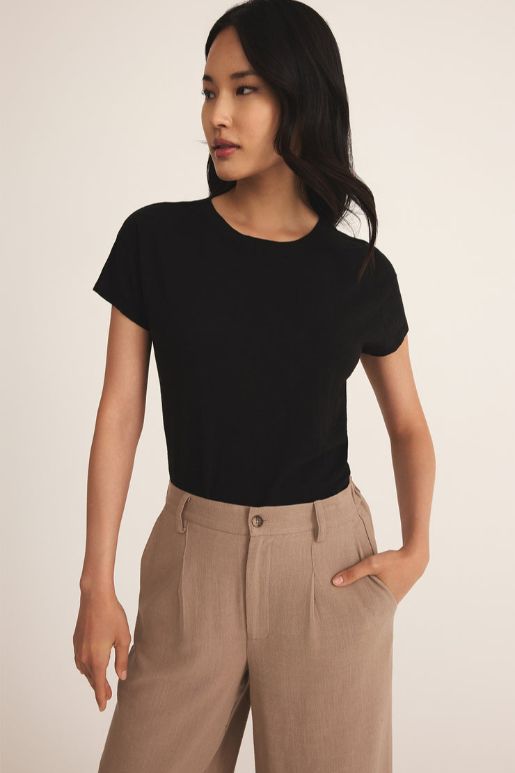 Modern Black Slub Tee