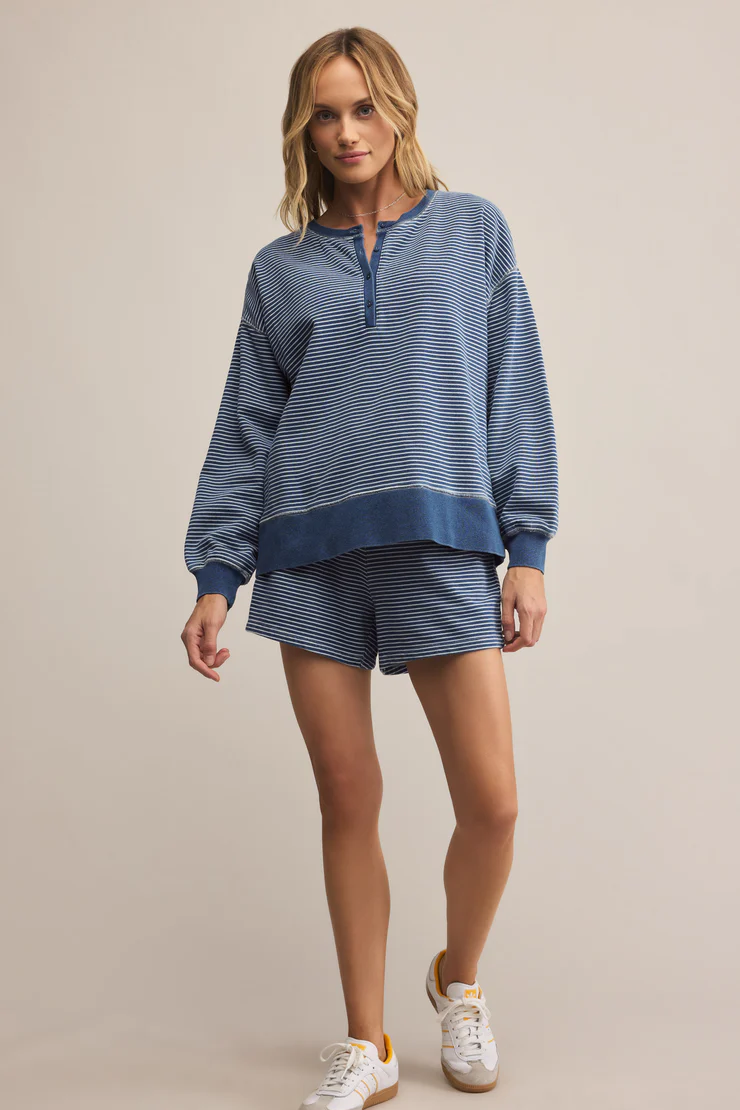 Apollo Knit Denim Striped Sweatshirt