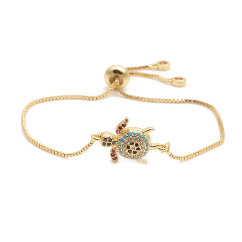 Women's Trendy Micro Inlaid Zircon Turtle Adjustable Can Be Bracelet