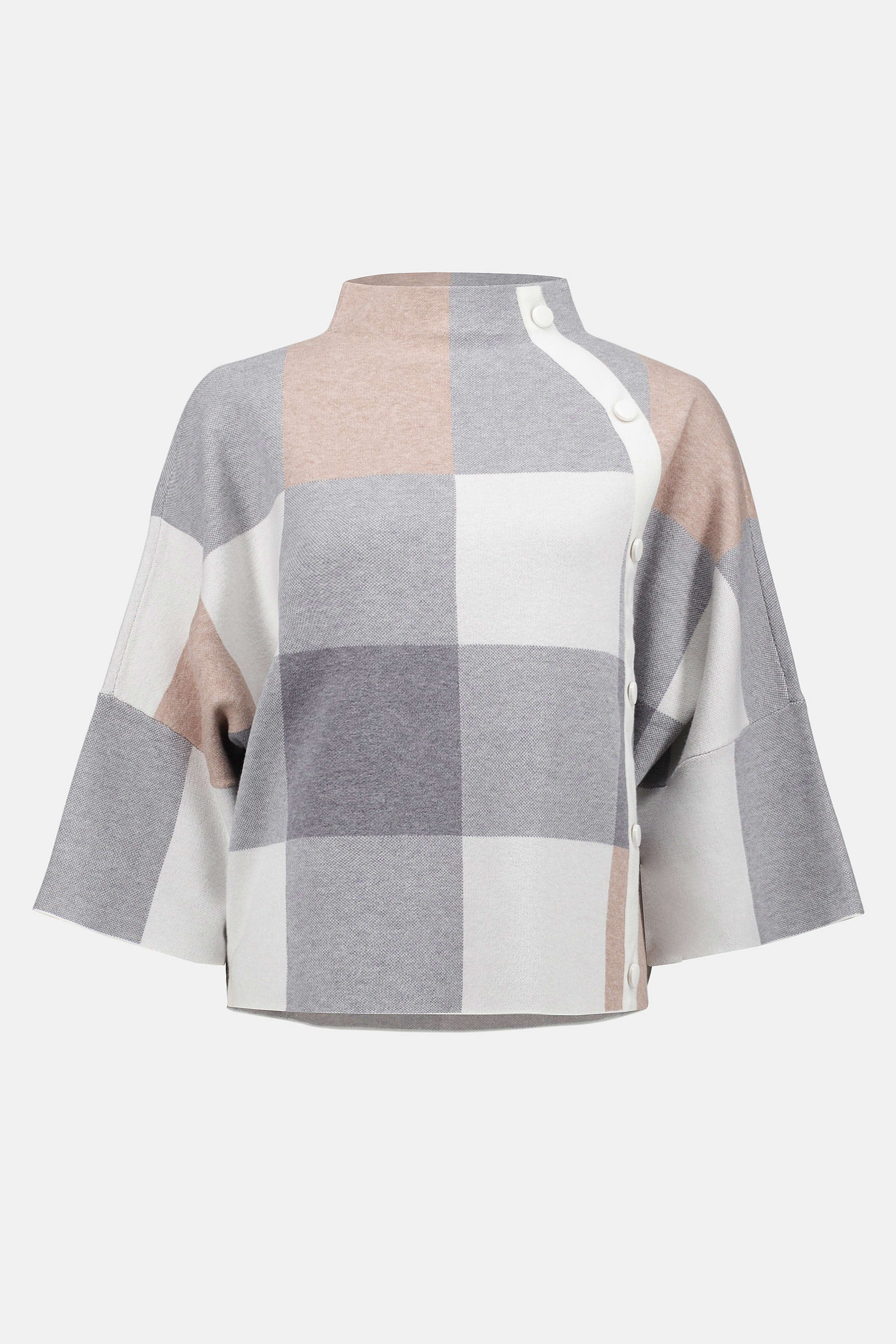 Plaid Jacquard Sweater Knit Top