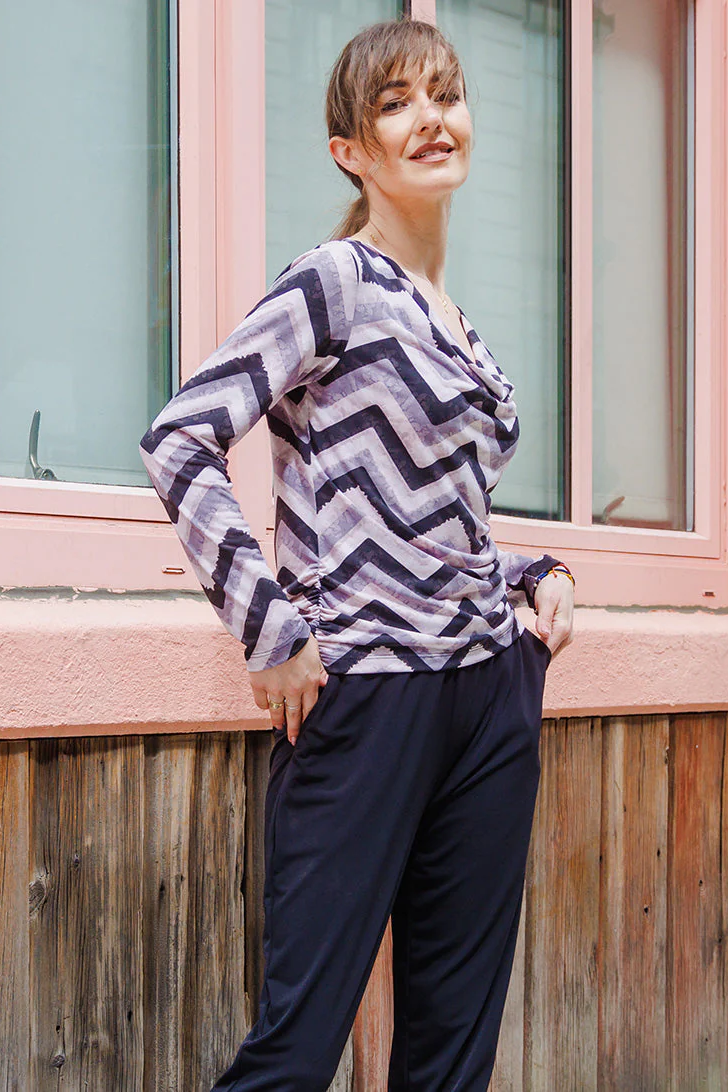 Clara Sunwoo Cowl Neck Side Ruched Top