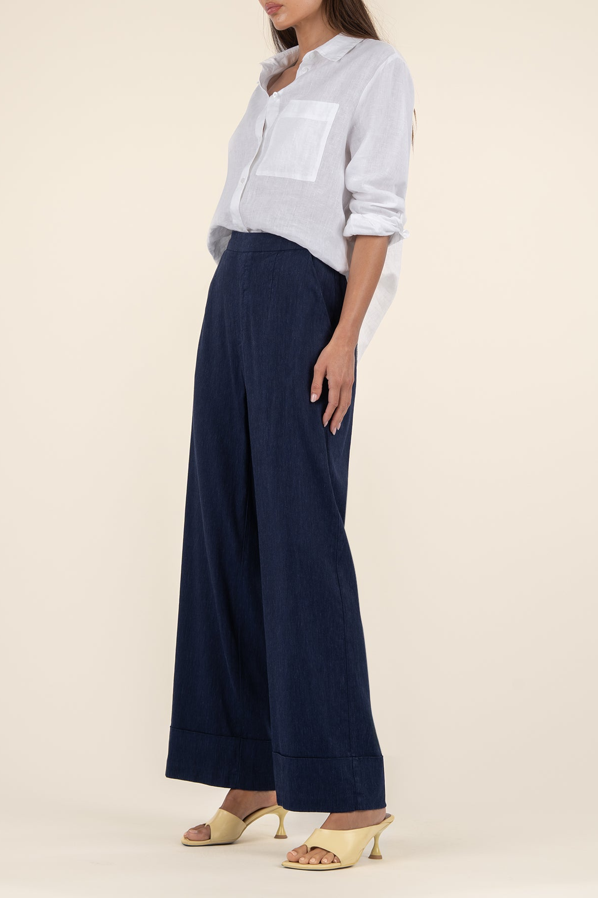 Meg High Rise Linen Wide Leg